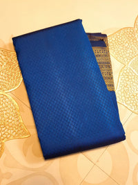 2G Pure Kanjivaram Silk Saree in Royal Blue with Fine Zari Checks & Rich Traditional Zari Border | Silkmark Certified