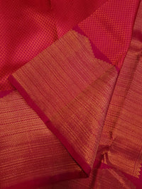 2G Pure Kanjivaram Silk Saree in Rich Rani Pink with Fine Gold Zari & Traditional Zari Pallu | Silkmark Certified
