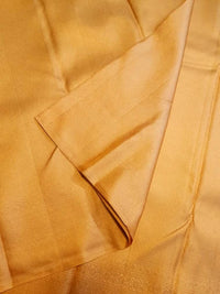2G Pure Kanjivaram Silk Saree in Golden Yellow with Fine Gold Zari Weave & Traditional Zari Border | Silkmark Certified