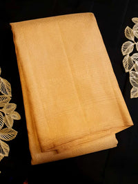 2G Pure Kanjivaram Silk Saree in Golden Yellow with Fine Gold Zari Weave & Traditional Zari Border | Silkmark Certified