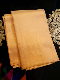 2G Pure Kanjivaram Silk Saree in Golden Yellow with Fine Gold Zari Weave & Traditional Zari Border | Silkmark Certified