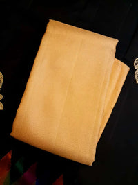 2G Pure Kanjivaram Silk Saree in Golden Yellow with Fine Gold Zari Weave & Traditional Zari Border | Silkmark Certified