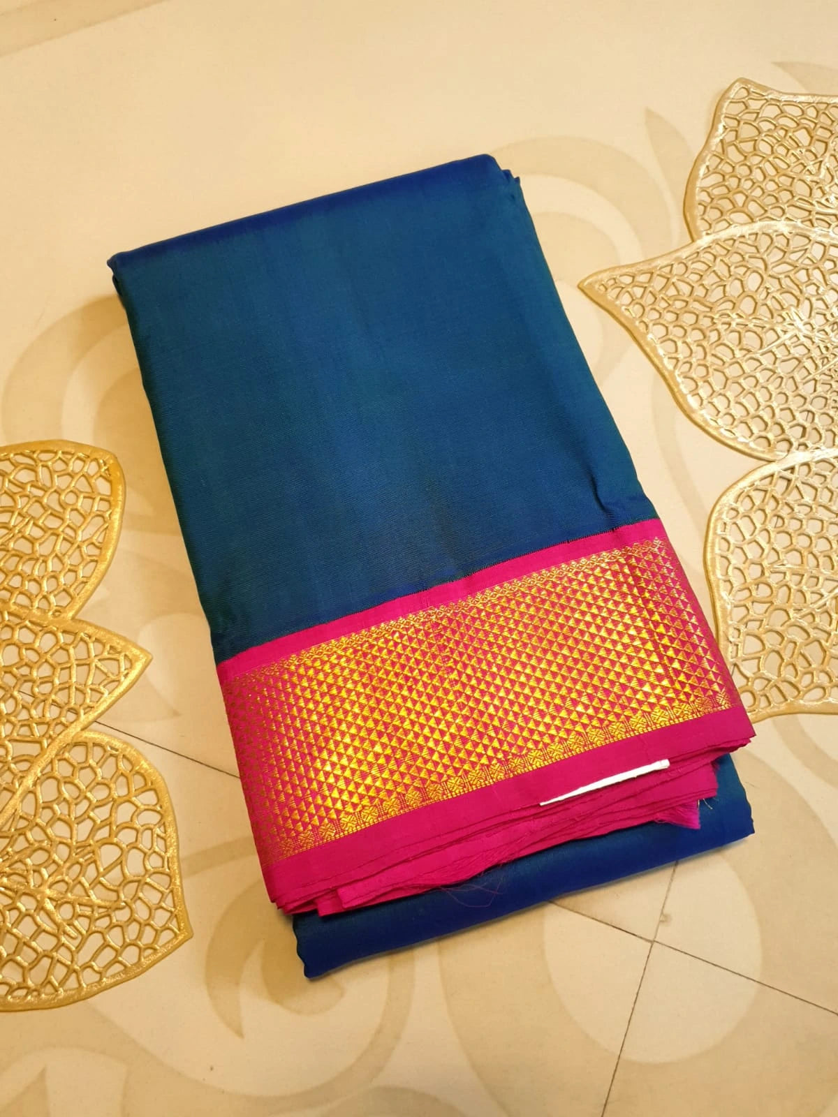 2G Pure Kanjivaram Silk Saree in Royal Blue | Silkmark Certified