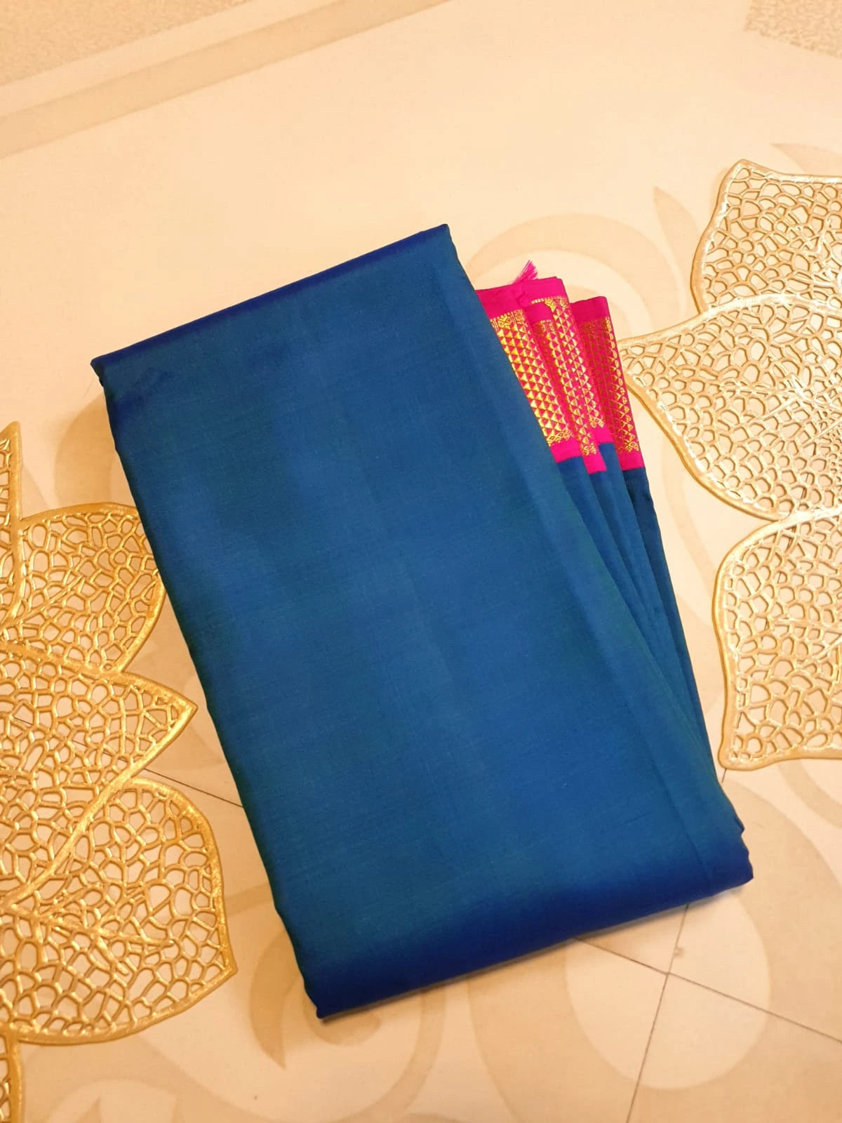 2G Pure Kanjivaram Silk Saree in Royal Blue | Silkmark Certified