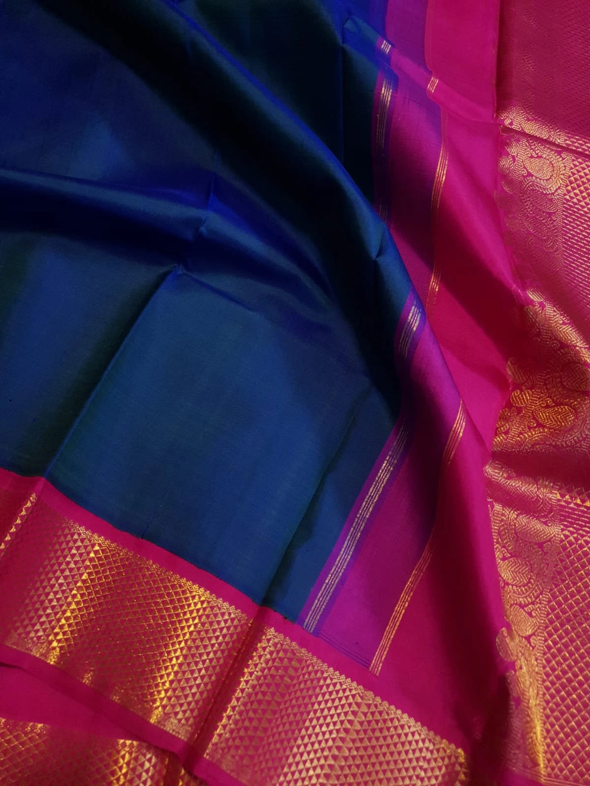 2G Pure Kanjivaram Silk Saree in Royal Blue | Silkmark Certified