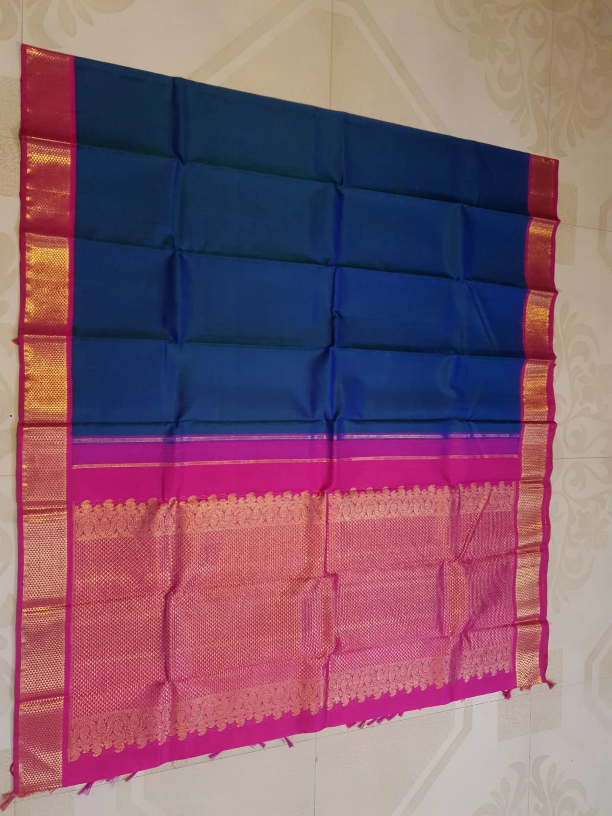 2G Pure Kanjivaram Silk Saree in Royal Blue | Silkmark Certified