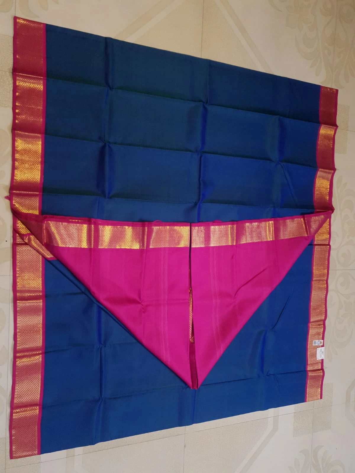 2G Pure Kanjivaram Silk Saree in Royal Blue | Silkmark Certified