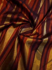2G Pure Kanjivaram Silk Saree in Rust Orange & Brown | Golden Zari