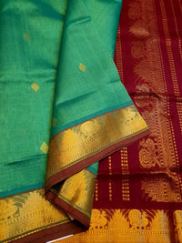 Handloom Silkcotton - Teal Green