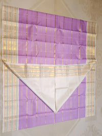 2G Pure Kanjivaram Silk Saree in Lavender Purple with Veldhari body | Silkmark Certified