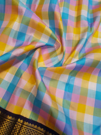 2G Pure Kanjivaram Silk Saree in Paalum pazham checks with Navy Blue| Silkmark Certified