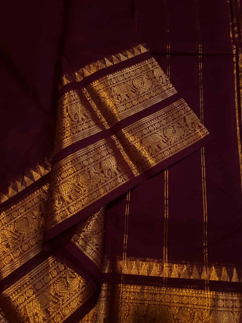 Pure Kanchi Cotton Saree - Maroon