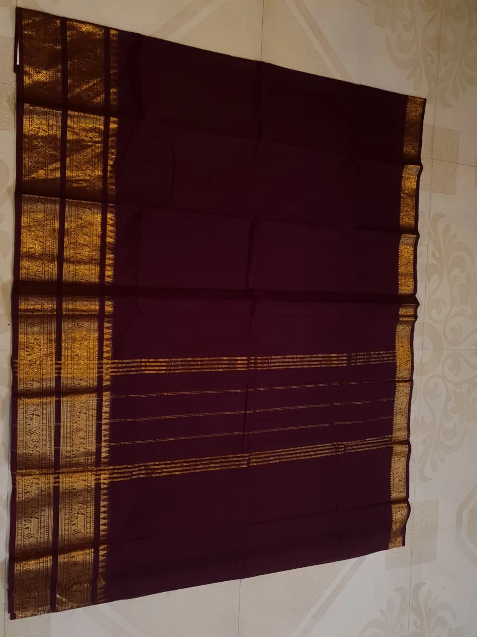Pure Kanchi Cotton Saree - Maroon