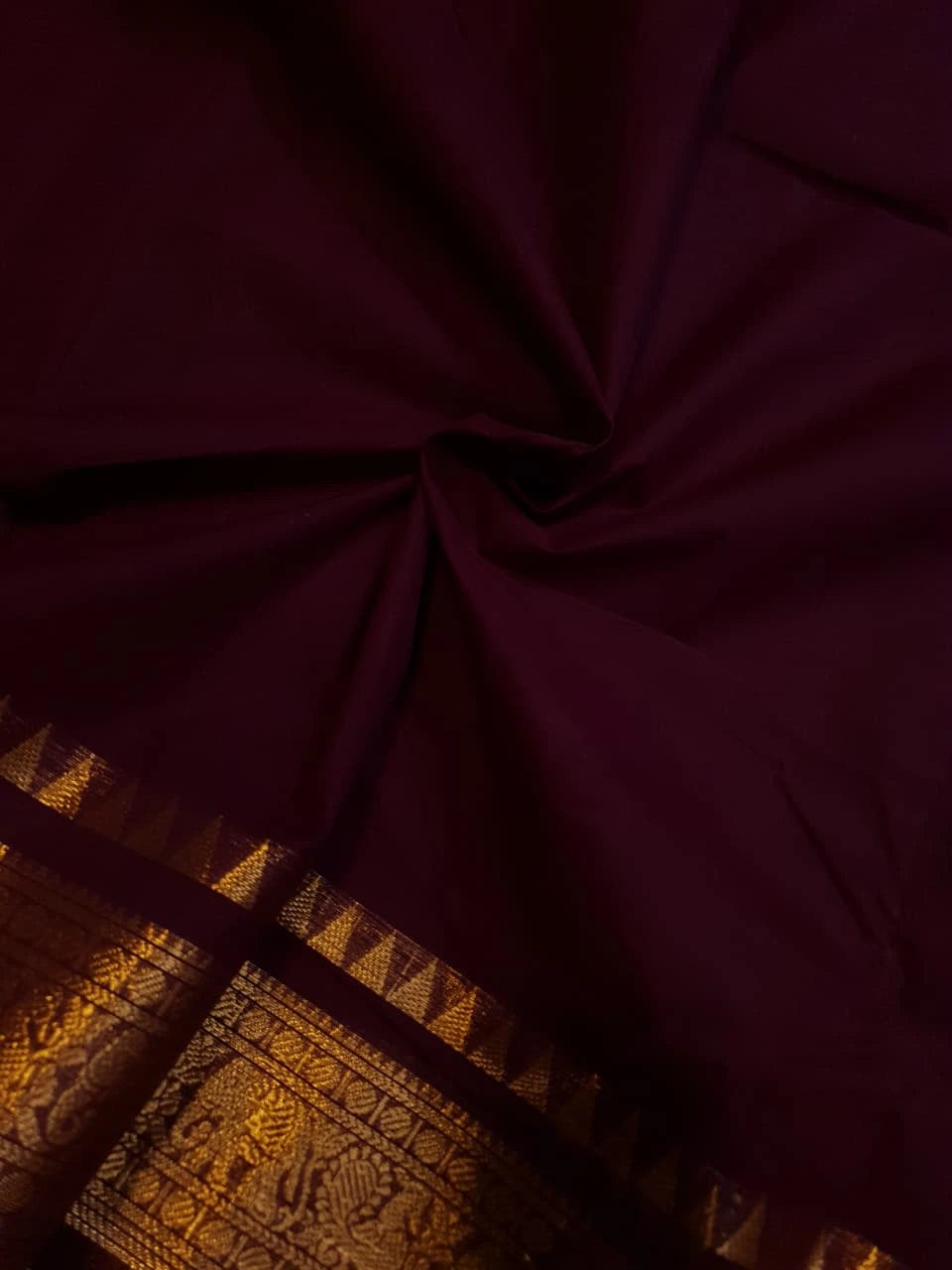 Pure Kanchi Cotton Saree - Maroon
