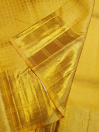 2G Pure Kanjivaram Silk Saree in Mustard Yellow with Gold Zari  | Silkmark Certified
