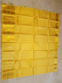 2G Pure Kanjivaram Silk Saree in Mustard Yellow with Gold Zari  | Silkmark Certified