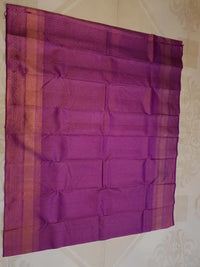 2G Pure Kanjivaram Silk Saree in Rich Purple with Antique Rose Gold Zari  | Silkmark Certified
