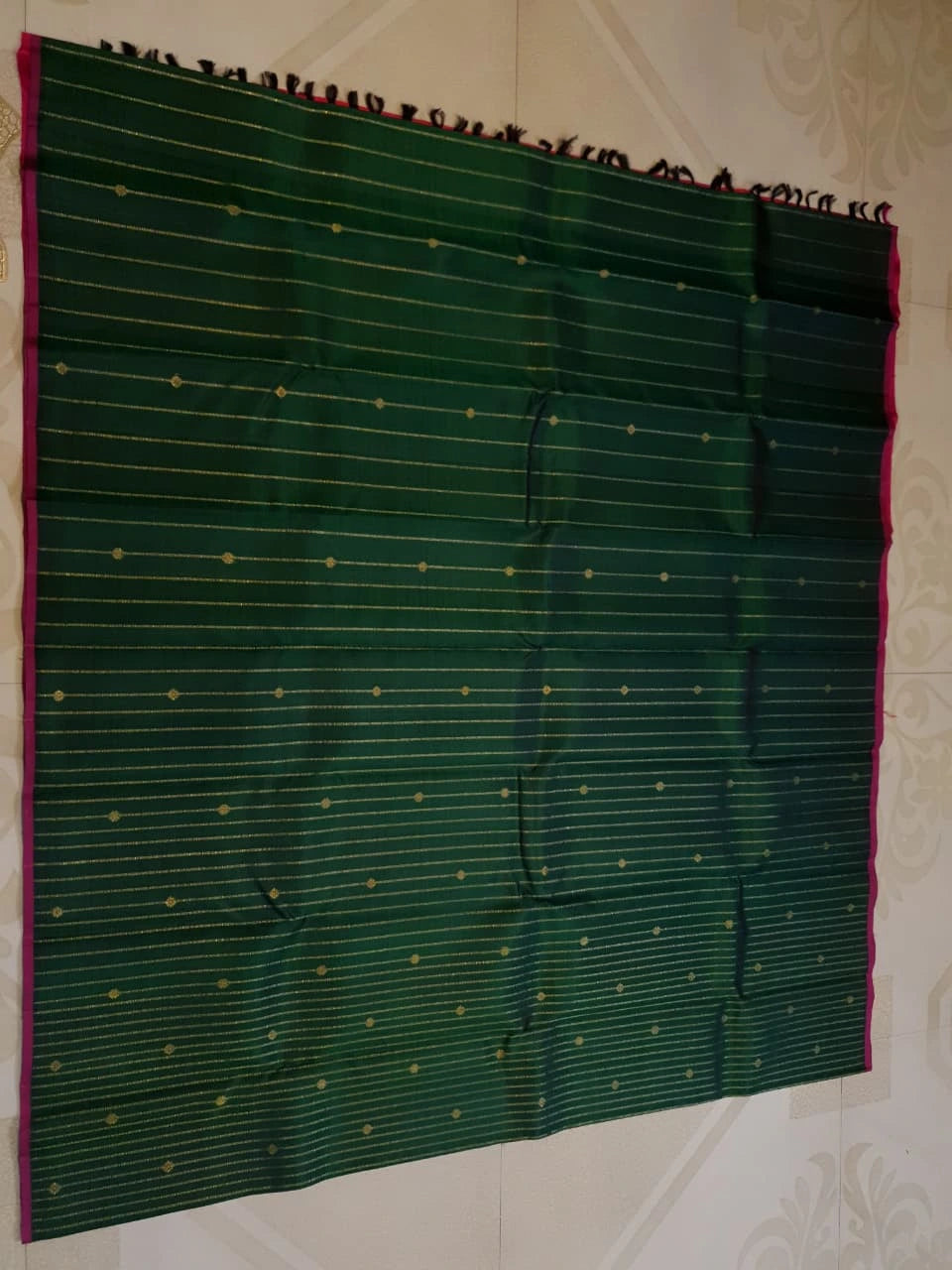 3G Pure Zari  Kanjivaram Silk Saree in Dark Green  | Silkmark Certified