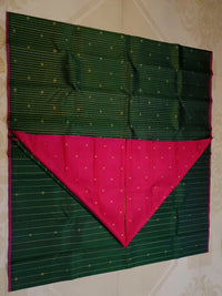 3G Pure Zari  Kanjivaram Silk Saree in Dark Green  | Silkmark Certified