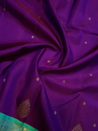 3G Pure Zari Kanjivaram Silk Saree in Royal Purple | Silkmark Certified