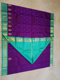 3G Pure Zari Kanjivaram Silk Saree in Royal Purple | Silkmark Certified