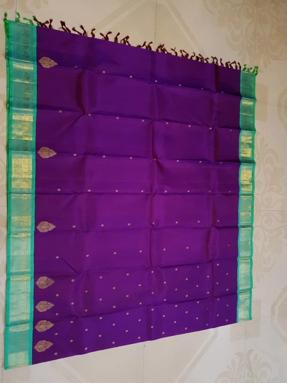 3G Pure Zari Kanjivaram Silk Saree in Royal Purple | Silkmark Certified