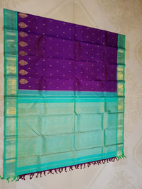 3G Pure Zari Kanjivaram Silk Saree in Royal Purple | Silkmark Certified
