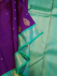 3G Pure Zari Kanjivaram Silk Saree in Royal Purple | Silkmark Certified