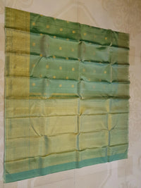 2G Pure Kanjivaram Silk Saree in Pastel Green with Gold Zari | Silkmark Certified