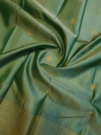 2G Pure Kanjivaram Silk Saree in Pastel Green with Gold Zari | Silkmark Certified