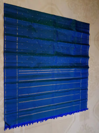 3G Pure Zari Kanjivaram Silk Saree - Peacock Blue with Gold | Silkmark Certified