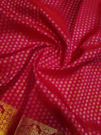 2G Pure Kanjivaram Silk Saree – Red Pink with Gold Zari Border | Silkmark Certified