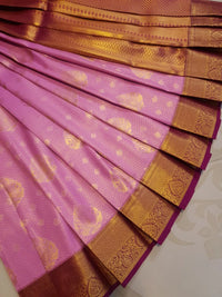 Semi Silk Saree -  Pink with Majantha Border