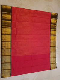 Semi Silk Saree - Pink with Brown  Border