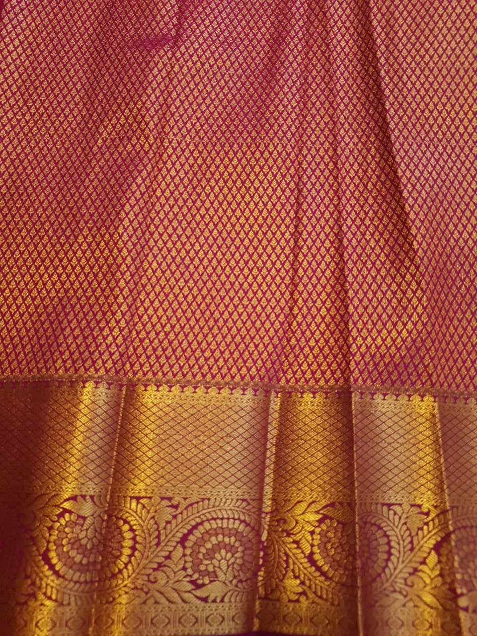 Bridal Semi  Silk Saree -  Pastel Green with Pink Border