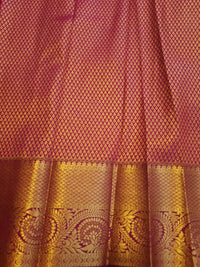 Bridal Semi  Silk Saree -  Pastel Green with Pink Border