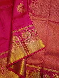 2G Pure Kanjivaram Silk Saree in Pink with Gold Zari | Silkmark Certified
