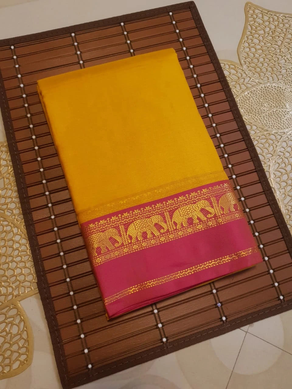 Lightweight Kanjivaram Silk - Mango Yellow