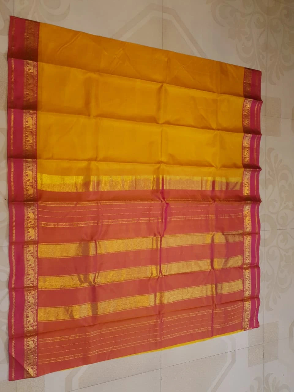 Lightweight Kanjivaram Silk - Mango Yellow