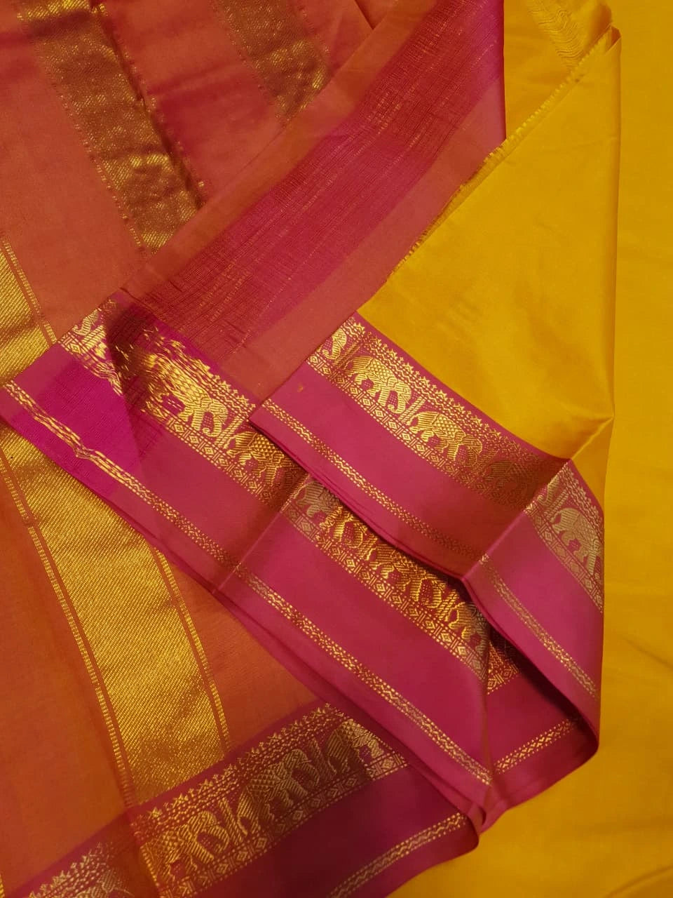 Lightweight Kanjivaram Silk - Mango Yellow