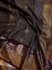 Slubby Soft Semi Silk Saree - Gray
