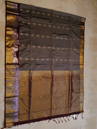 Slubby Soft Semi Silk Saree - Gray