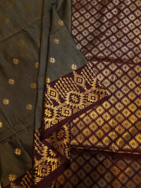 Slubby Soft Semi Silk Saree - Gray
