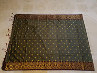Slubby Soft Semi Silk Saree - Gray