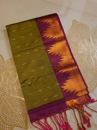 Slubby Soft Semi Silk Saree - Green