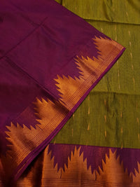 Slubby Soft Semi Silk Saree - Green