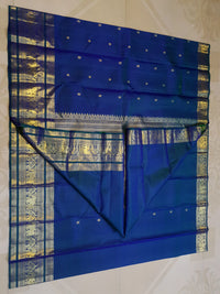 2Gram Pure Kanjivaram Silk Saree - Blue | Silkmark Certified