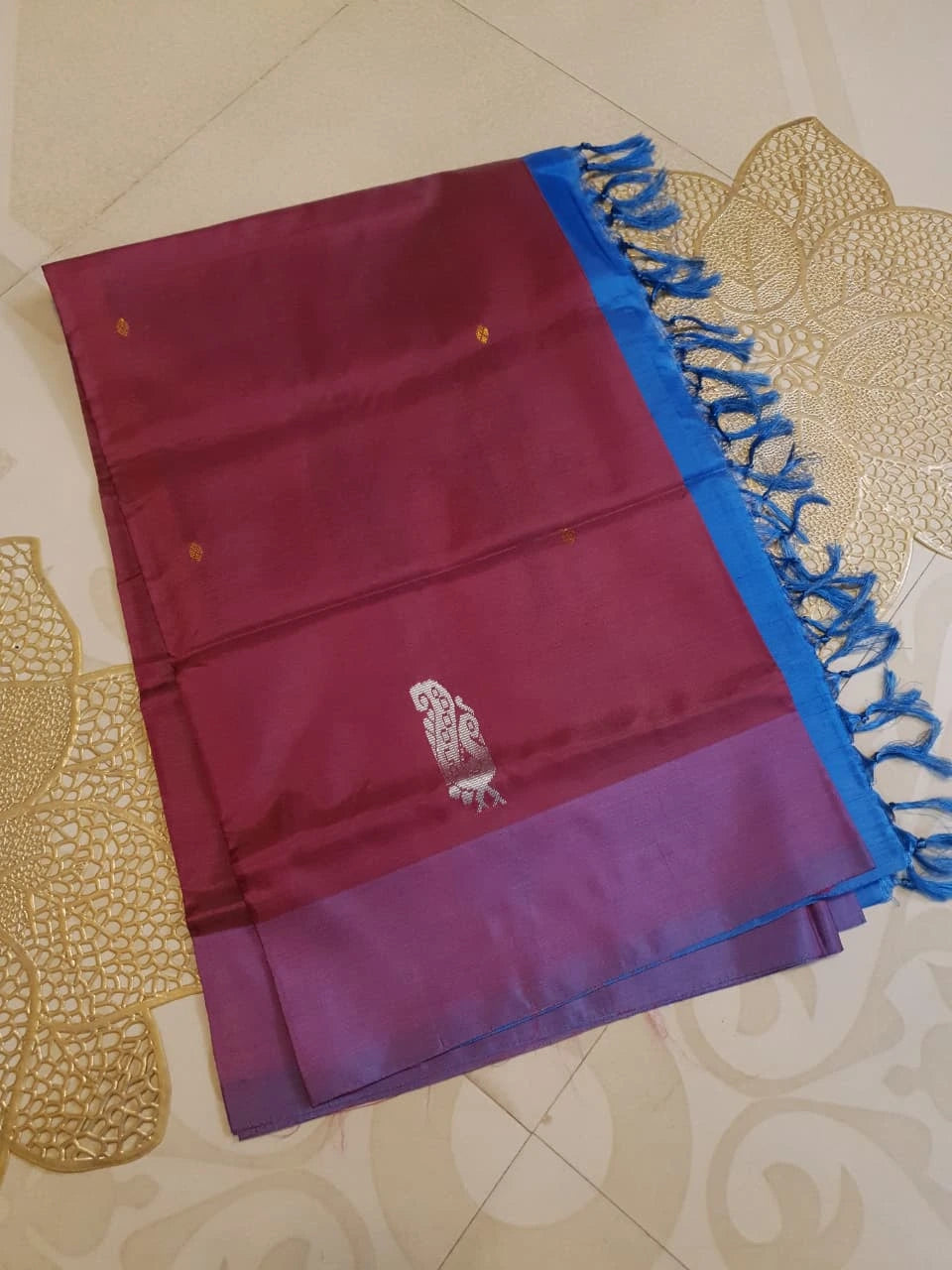 Banana Pith Handloom Silk Saree - Maroon