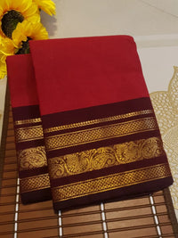 Pure Kanchi Cotton Saree - Maroon