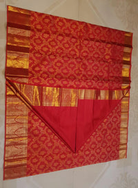 2G Pure Wedding Bridal Kanjivaram Silk Saree in Chilli Red with Rich Gold Zari | Silkmark Certified